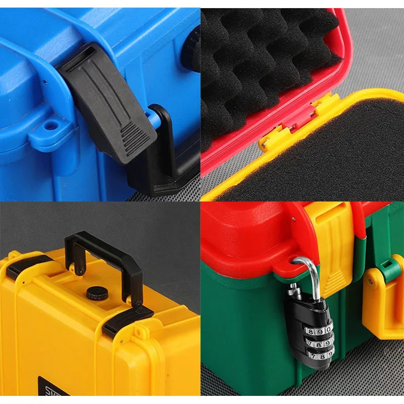 Professional ABS Plastic Safety Instrument Toolbox with Foam Insert - 280x240x130mm Outdoor Storage Case